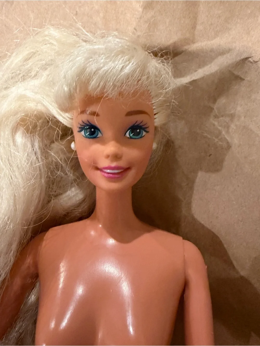Mattel Blonde Hair Bath & Hair Play Doll in Peach Tone
